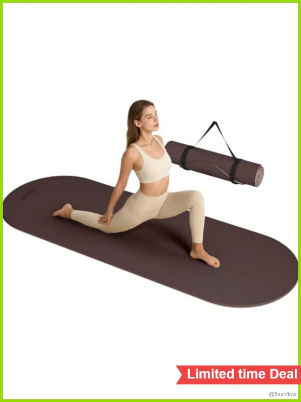 Extra Thick 10mm TPE Yoga Mat Non-Slip Oval Workout Pilates Stretch Mat with